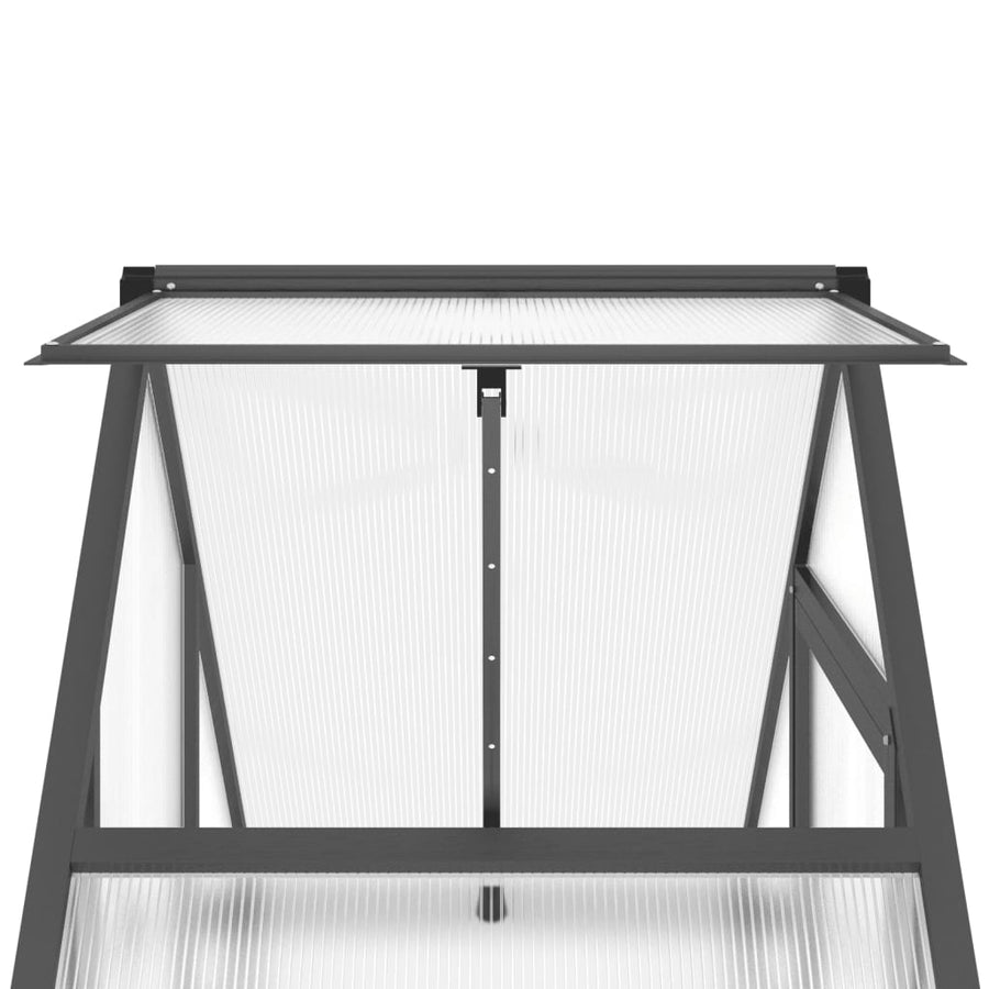 Tuinkas met basisframe 169x58x202 cm aluminium antracietkleurig