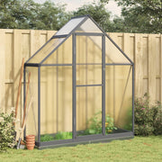 Tuinkas 169x58x202 cm aluminium antraciet met basisframe
