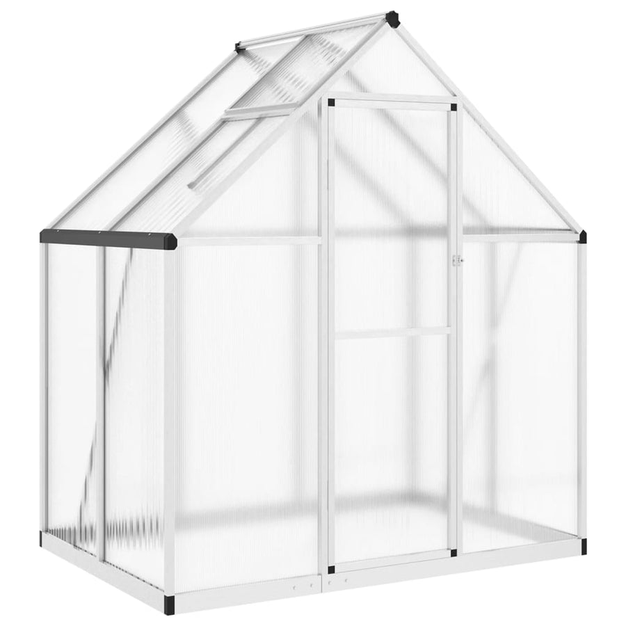 Tuinkas met basisframe 169x114x195 cm aluminium zilverkleurig