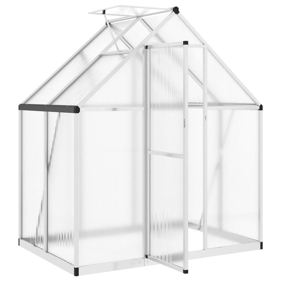 Tuinkas met basisframe 169x114x195 cm aluminium zilverkleurig