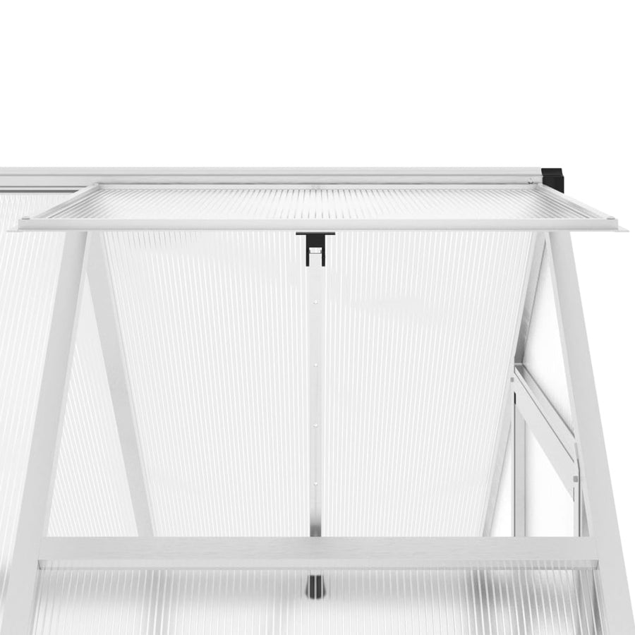 Tuinkas met basisframe 169x114x195 cm aluminium zilverkleurig