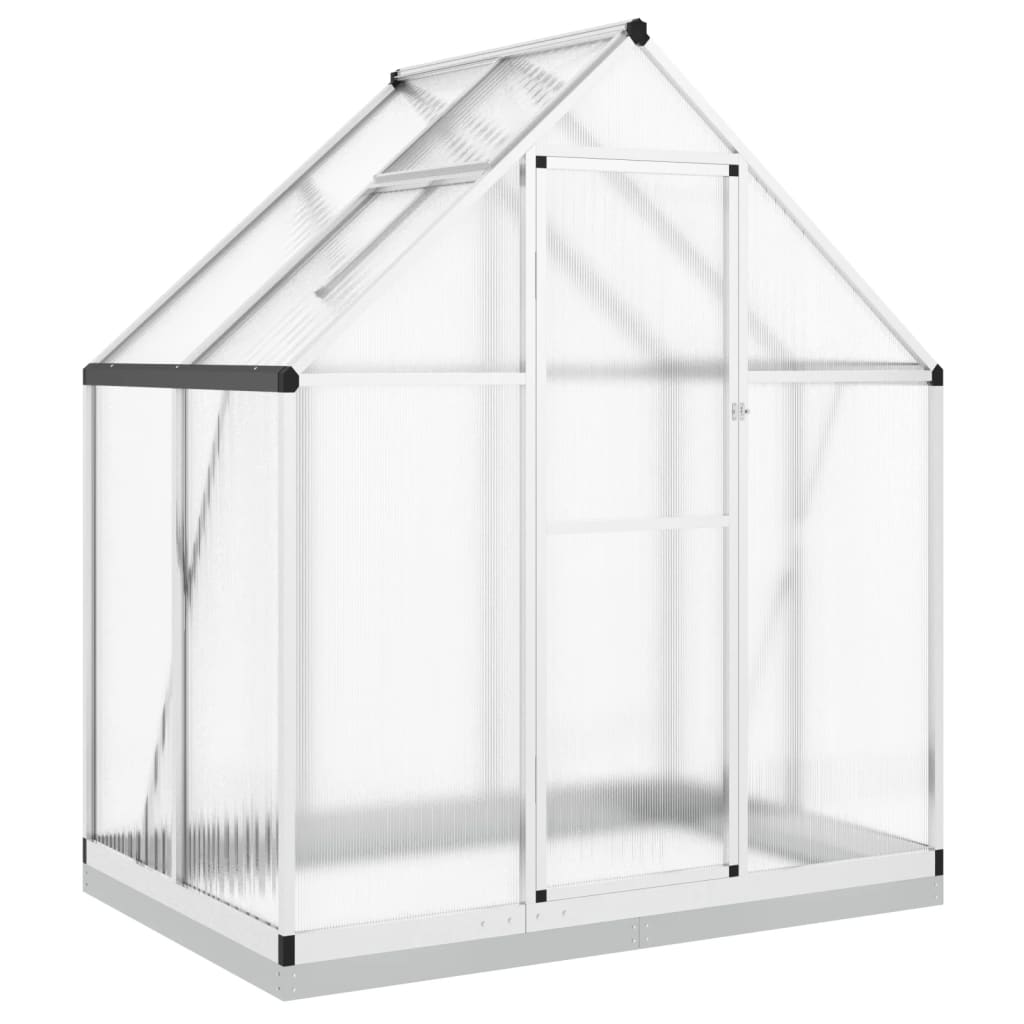 Tuinkas met basisframe 169x114x202 cm aluminium zilverkleurig