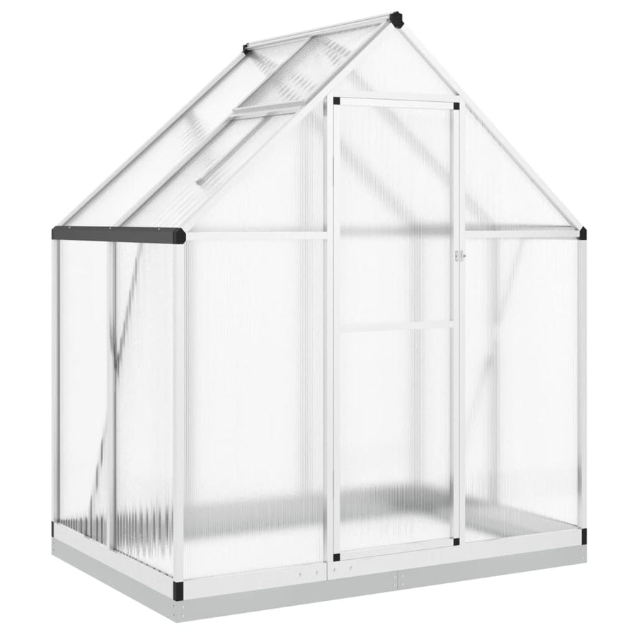 Tuinkas met basisframe 169x114x202 cm aluminium zilverkleurig