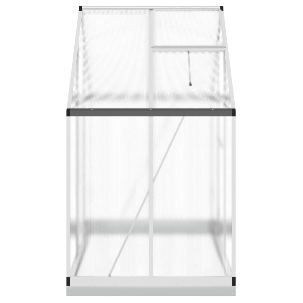 Tuinkas met basisframe 169x114x202 cm aluminium zilverkleurig