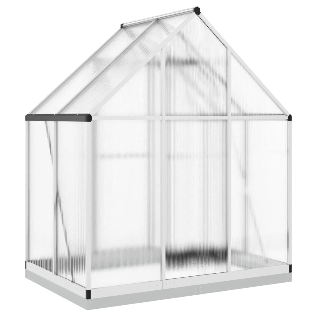 Tuinkas met basisframe 169x114x202 cm aluminium zilverkleurig