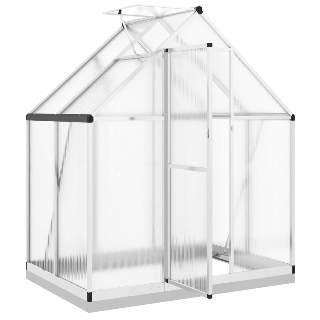 Tuinkas met basisframe 169x114x202 cm aluminium zilverkleurig