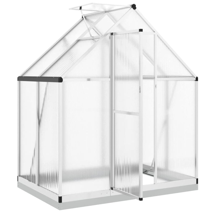 Tuinkas met basisframe 169x114x202 cm aluminium zilverkleurig
