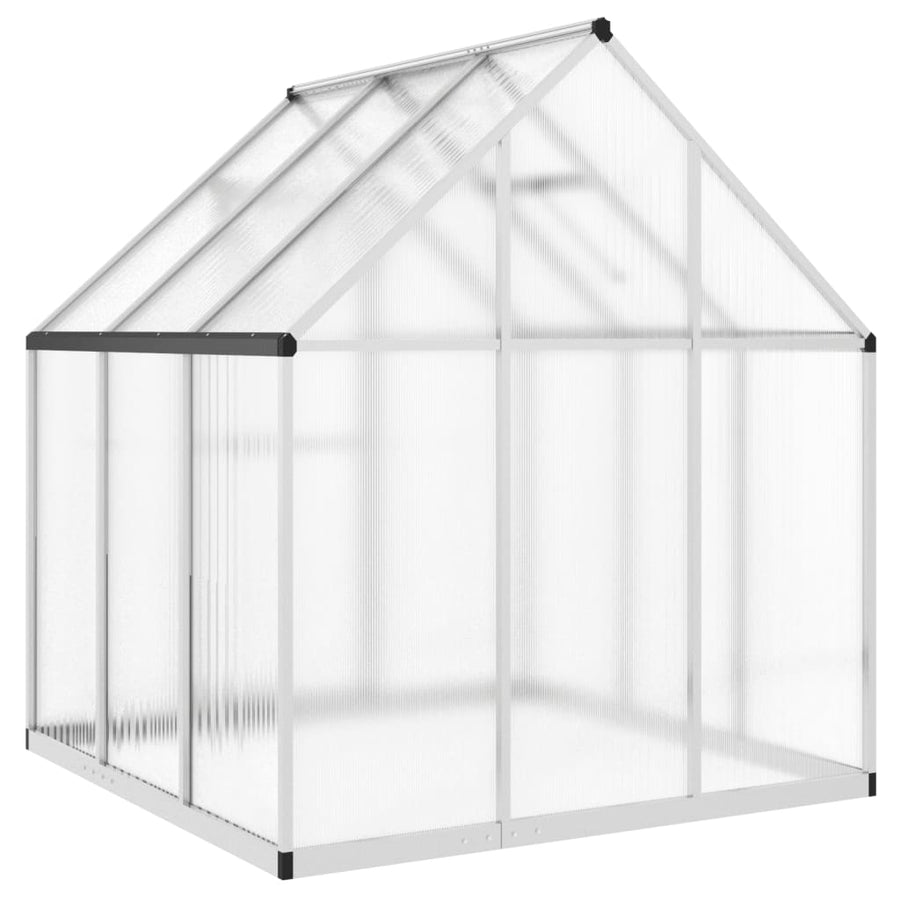 Tuinkas met basisframe 169x169x195 cm aluminium zilverkleurig