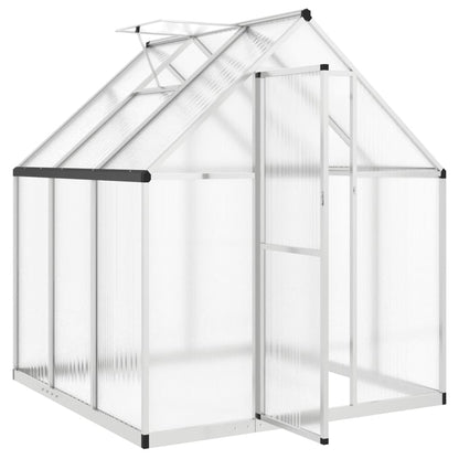 Tuinkas met basisframe 169x169x195 cm aluminium zilverkleurig