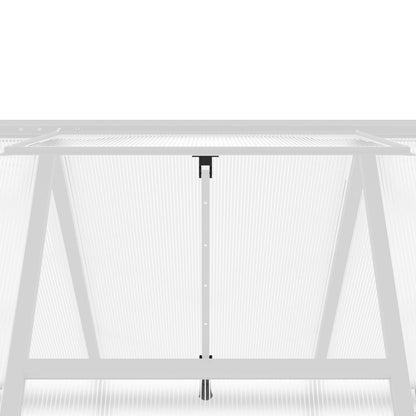 Tuinkas met basisframe 169x169x195 cm aluminium zilverkleurig