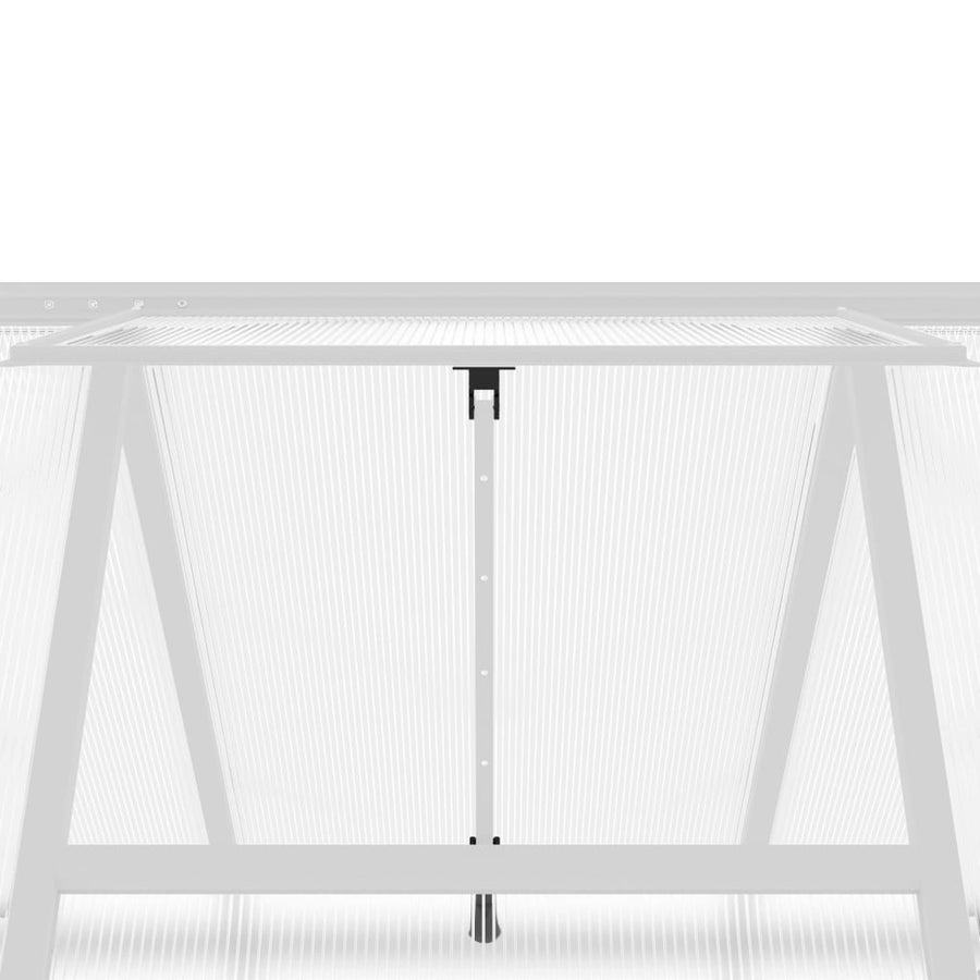 Tuinkas met basisframe 169x169x195 cm aluminium zilverkleurig