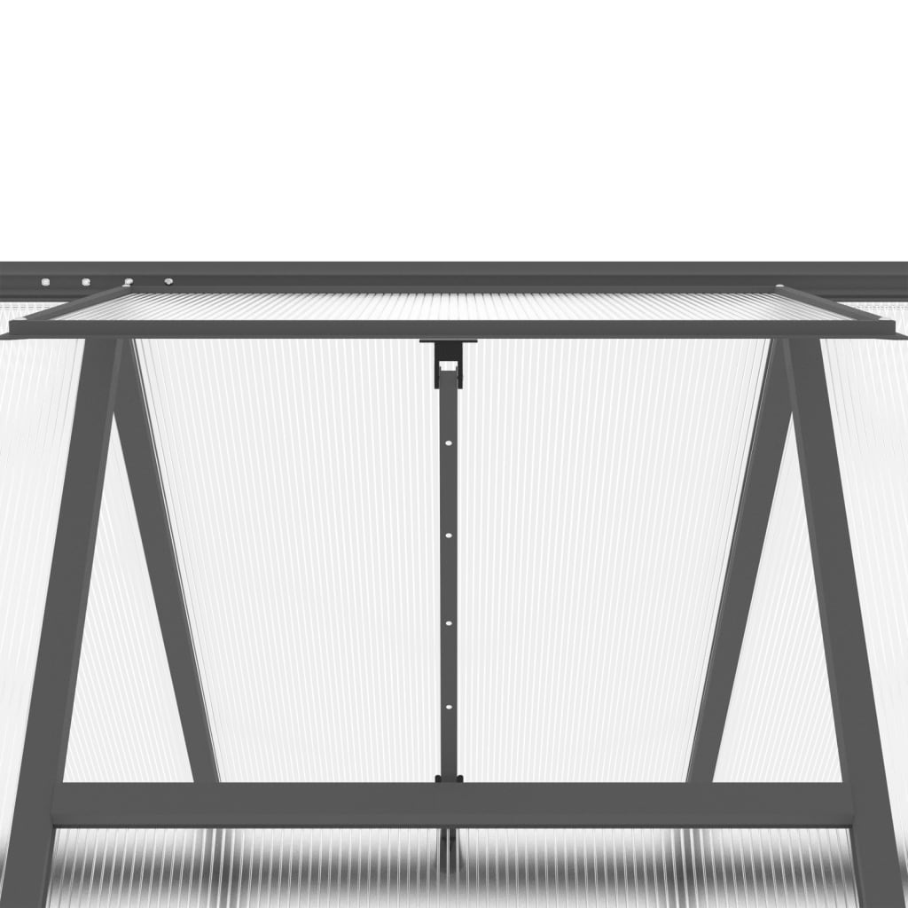 Tuinkas met basisframe 169x169x202 cm aluminium antracietkleur