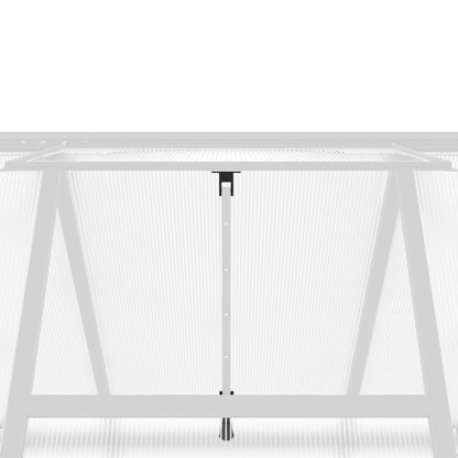 Tuinkas met basisframe 224x169x195 cm aluminium zilverkleurig