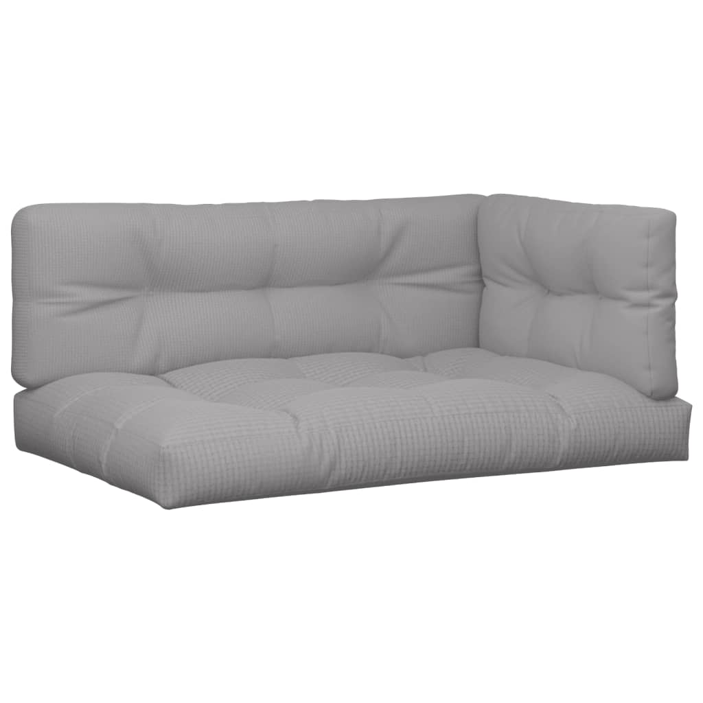 Palletkussens 3 st stof grijs
