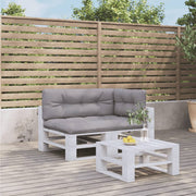 Palletkussens 3 stuks grijs polyester 120x80x12cm