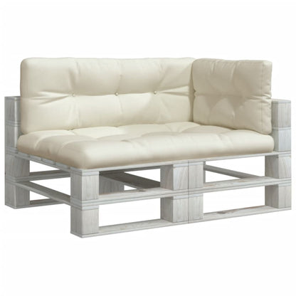 Palletkussens 3 st stof crèmekleurig