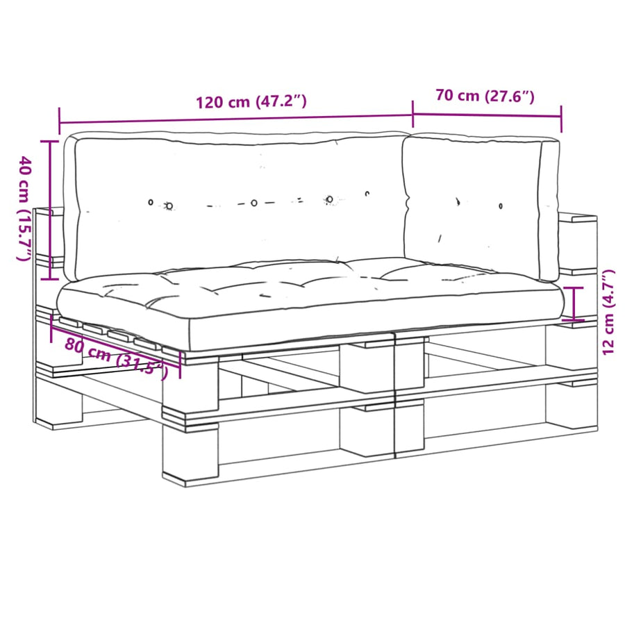 Palletkussens 3 st stof rood