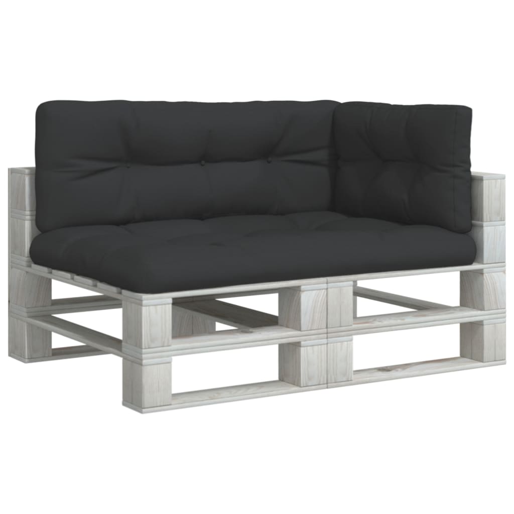 Palletkussens 3 st stof zwart