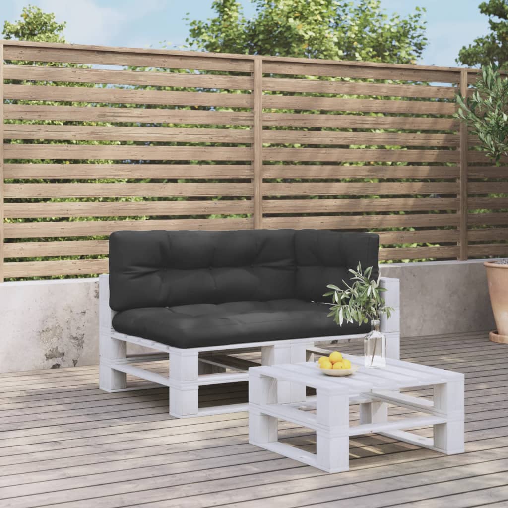 Palletkussens 3 st stof zwart