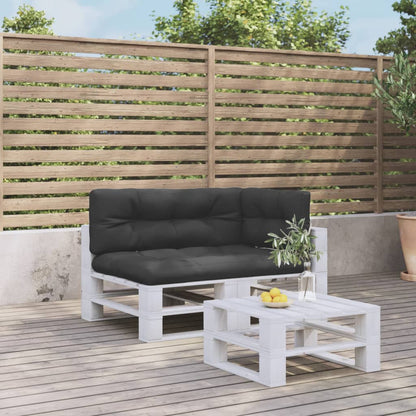 Palletkussens 3 st stof zwart