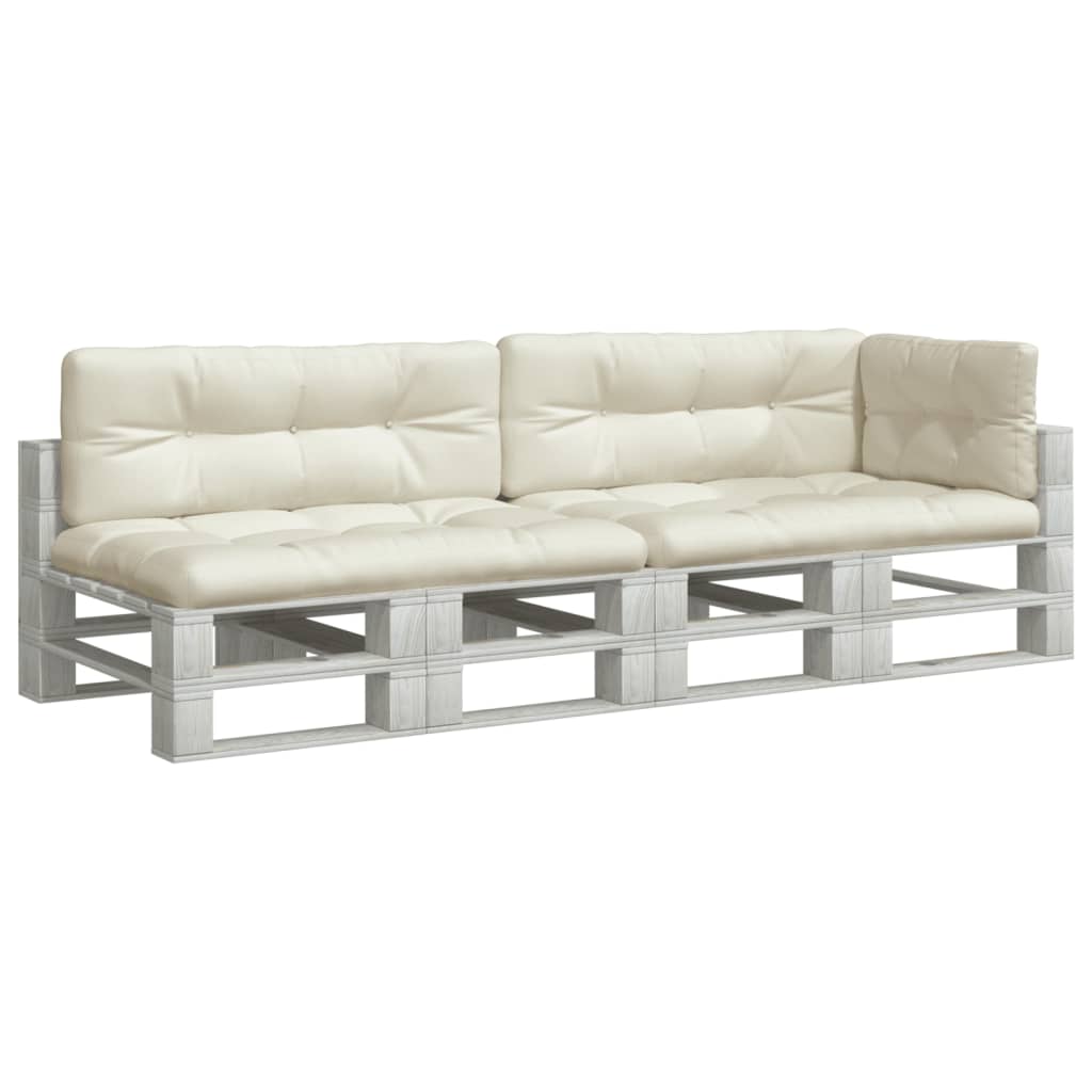 Palletkussens 5 st stof crèmekleurig
