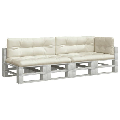Palletkussens 5 st stof crèmekleurig