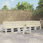 Pallet cushions 7 pcs fabric cream