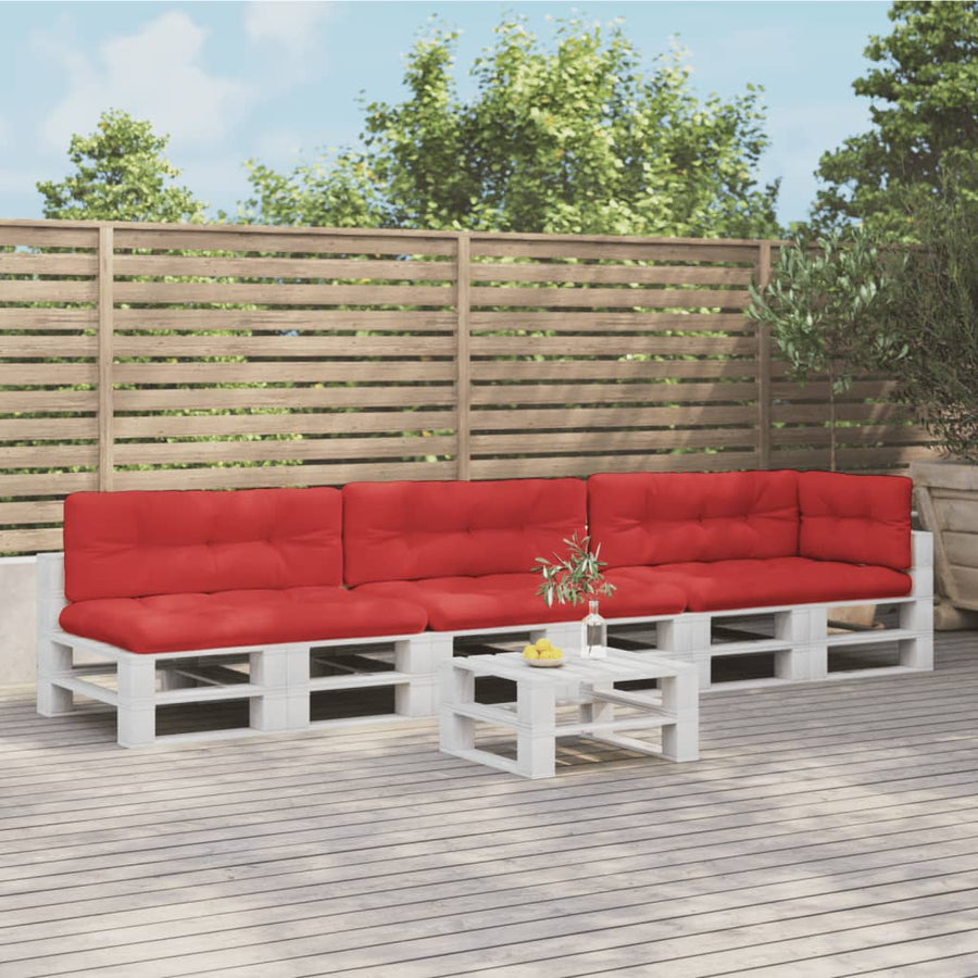 Palletkussens 7 st stof rood