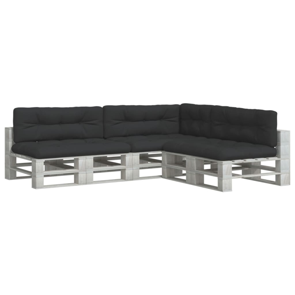 Palletkussens 7 st stof zwart