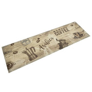 Washable Kitchen Mat Coffee Print 45x150 cm Velvet Brown