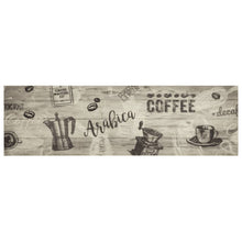 Keukenmat Wasbaar Koffieprint 45X150 Cm Fluweel Grijs
