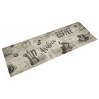 Washable kitchen mat coffee print 60x180 cm velvet grey