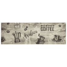Keukenmat Wasbaar Koffieprint 60X180 Cm Fluweel Grijs