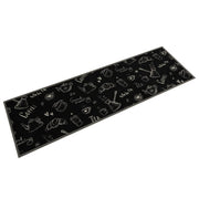 Keukenmat 45x150 cm fluweel zwart
