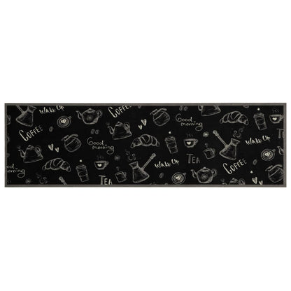 Keukenmat Wasbaar Ochtendprint 45X150 Cm Fluweel Zwart