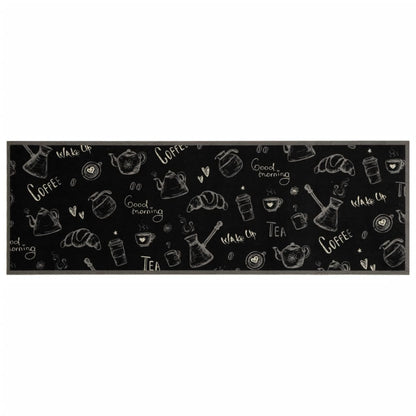 Keukenmat Wasbaar Ochtendprint 60X180 Cm Fluweel Zwart