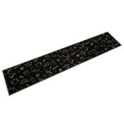 Washable kitchen runner morning print 60x300 cm velvet black