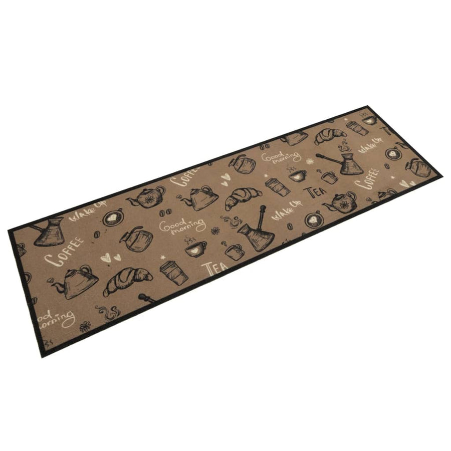 Keukenmat wasbaar ochtendprint 45x150 cm fluweel bruin
