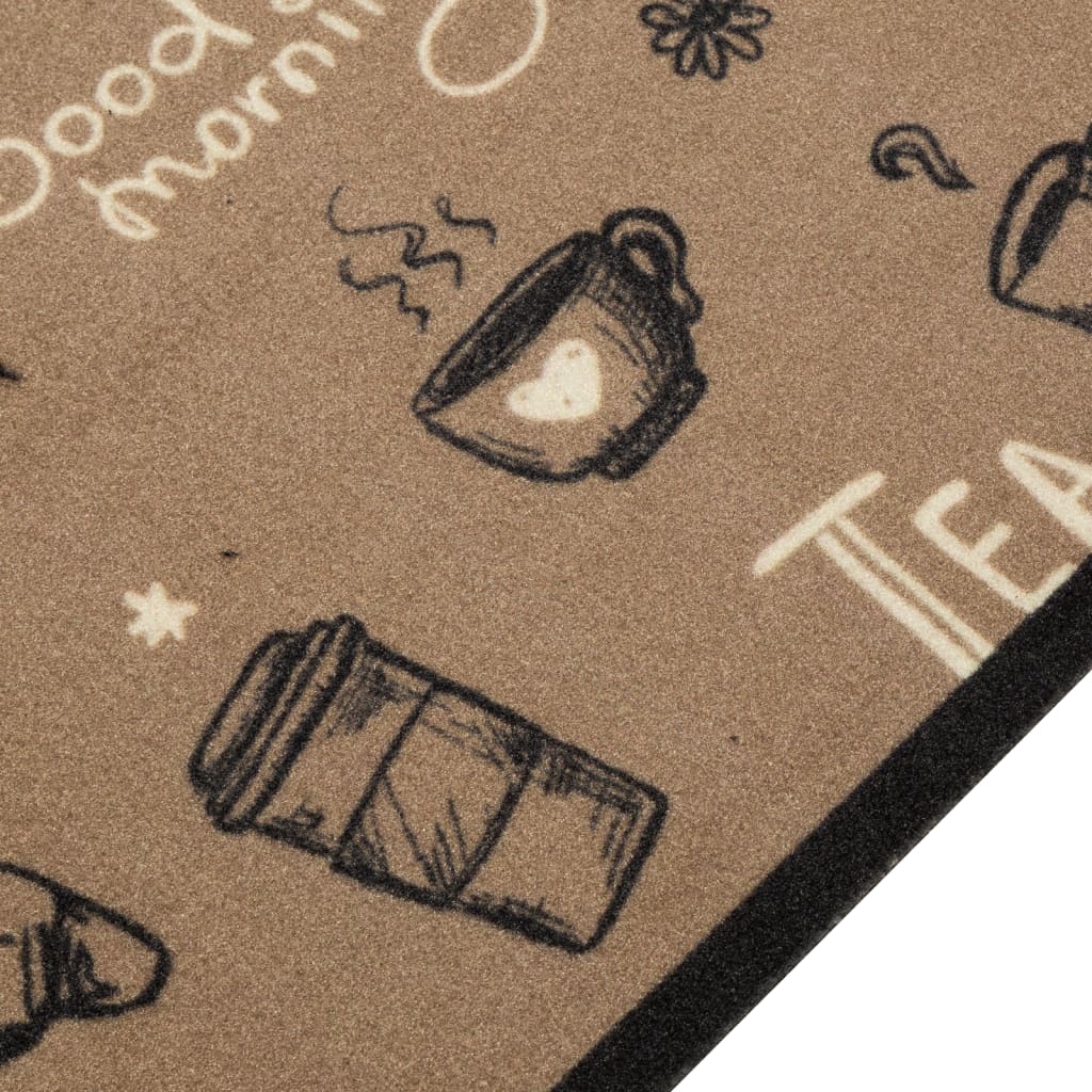 Keukenmat Wasbaar Ochtendprint 45X150 Cm Fluweel Bruin