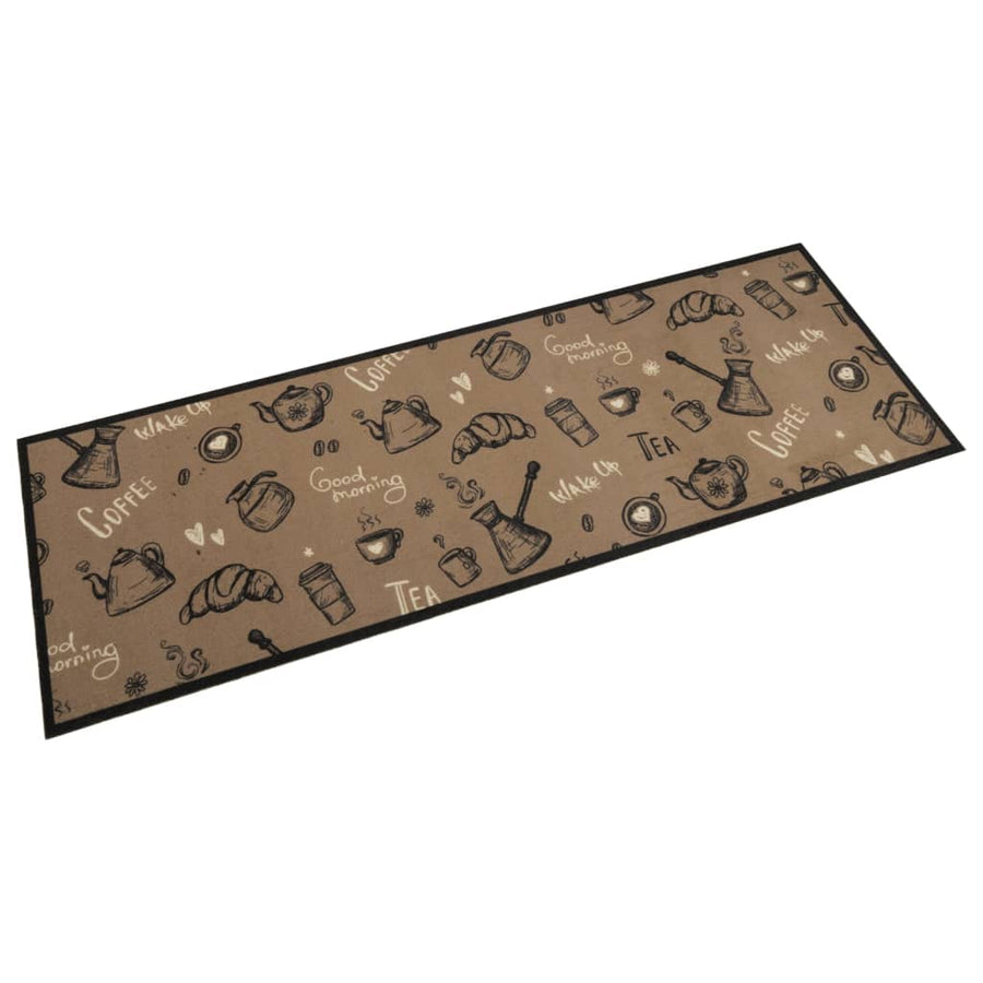Keukenmat wasbaar ochtendprint 60x180 cm fluweel bruin