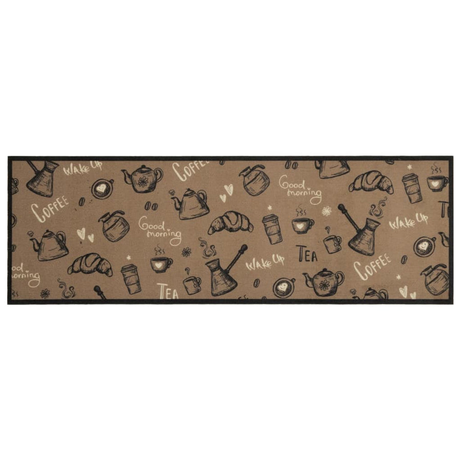 Keukenmat wasbaar ochtendprint 60x180 cm fluweel bruin