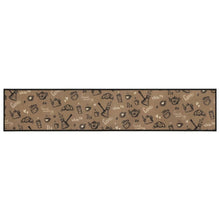 Keukenmat Wasbaar Ochtendprint Fluweel Bruin Donkerbruin 60 x 300 cm