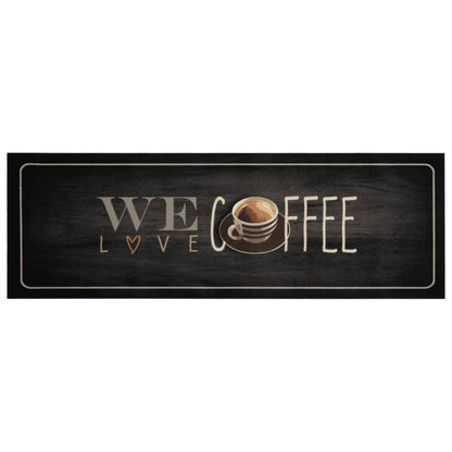 Keukenmat Wasbaar Koffietekst 60X180 Cm Fluweel