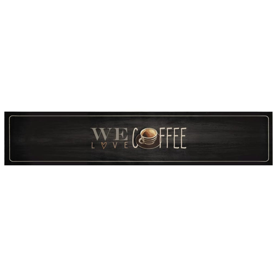 Keukenmat Wasbaar Koffietekst 60X300 Cm Fluweel