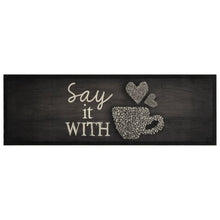 Keukenmat Wasbaar Kopjeprint 60X180 Cm Fluweel Zwart