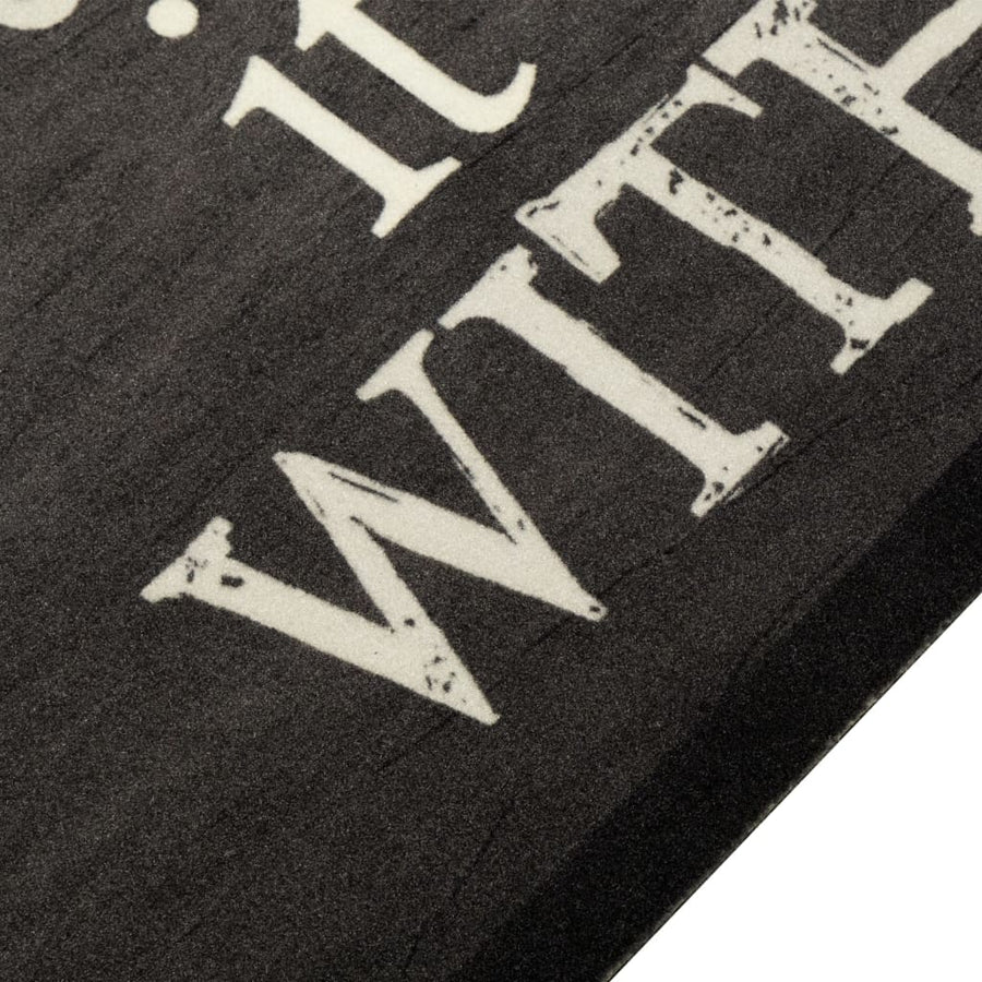 Keukenmat Wasbaar Kopjeprint 60X180 Cm Fluweel Zwart
