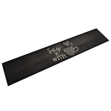 Keukenmat Wasbaar Kopjeprint 60X300 Cm Fluweel Zwart