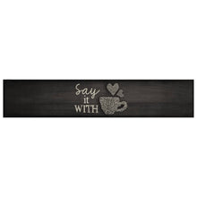 Keukenmat Wasbaar Kopjeprint 60X300 Cm Fluweel Zwart
