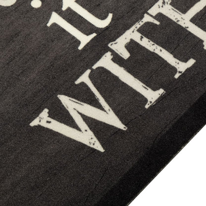 Keukenmat Wasbaar Kopjeprint 60X300 Cm Fluweel Zwart
