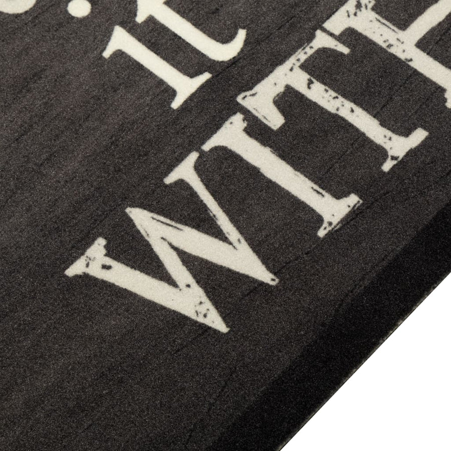 Keukenmat Wasbaar Kopjeprint 60X300 Cm Fluweel Zwart
